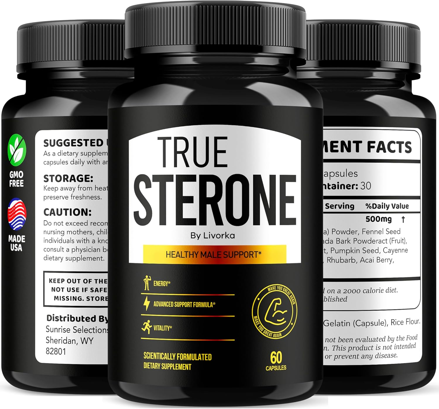 (2 Pack) True Sterone Pills, TrueSterone, True Sterone Pill, Pills True Sterone, True Sterone Vitamin Capsules, True Sterone Advanced Formula, True Sterone Reviews 120 Capsules for 2 Months