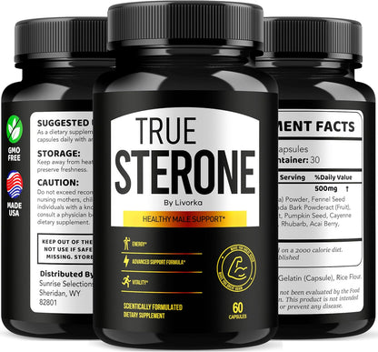 (2 Pack) True Sterone Pills, TrueSterone, True Sterone Pill, Pills True Sterone, True Sterone Vitamin Capsules, True Sterone Advanced Formula, True Sterone Reviews 120 Capsules for 2 Months