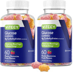Viteey Gomitas de Glucosa - 4g de Carbohidratos, 60 Unidades - Alternativa Rápida a Comprimidos de Glucosa - Vegano, Sin Gluten