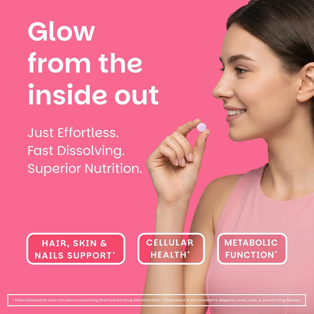 EZ Melts Biotina 5000 mcg - Comprimidos bucodispersables de biotina para cabello, piel y uñas - 90 comprimidos