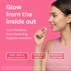 EZ Melts Biotina 5000 mcg - Comprimidos bucodispersables de biotina para cabello, piel y uñas - 90 comprimidos