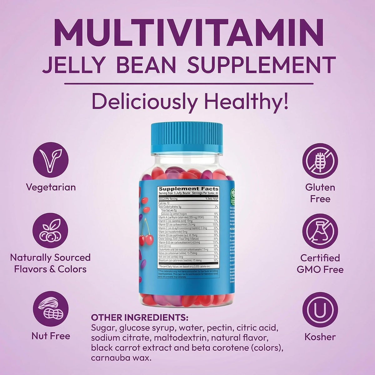 Human Beanz Gominolas Multivitamínicas con Zinc, 120 Gominolas Sabor Berry Blast – Image 7