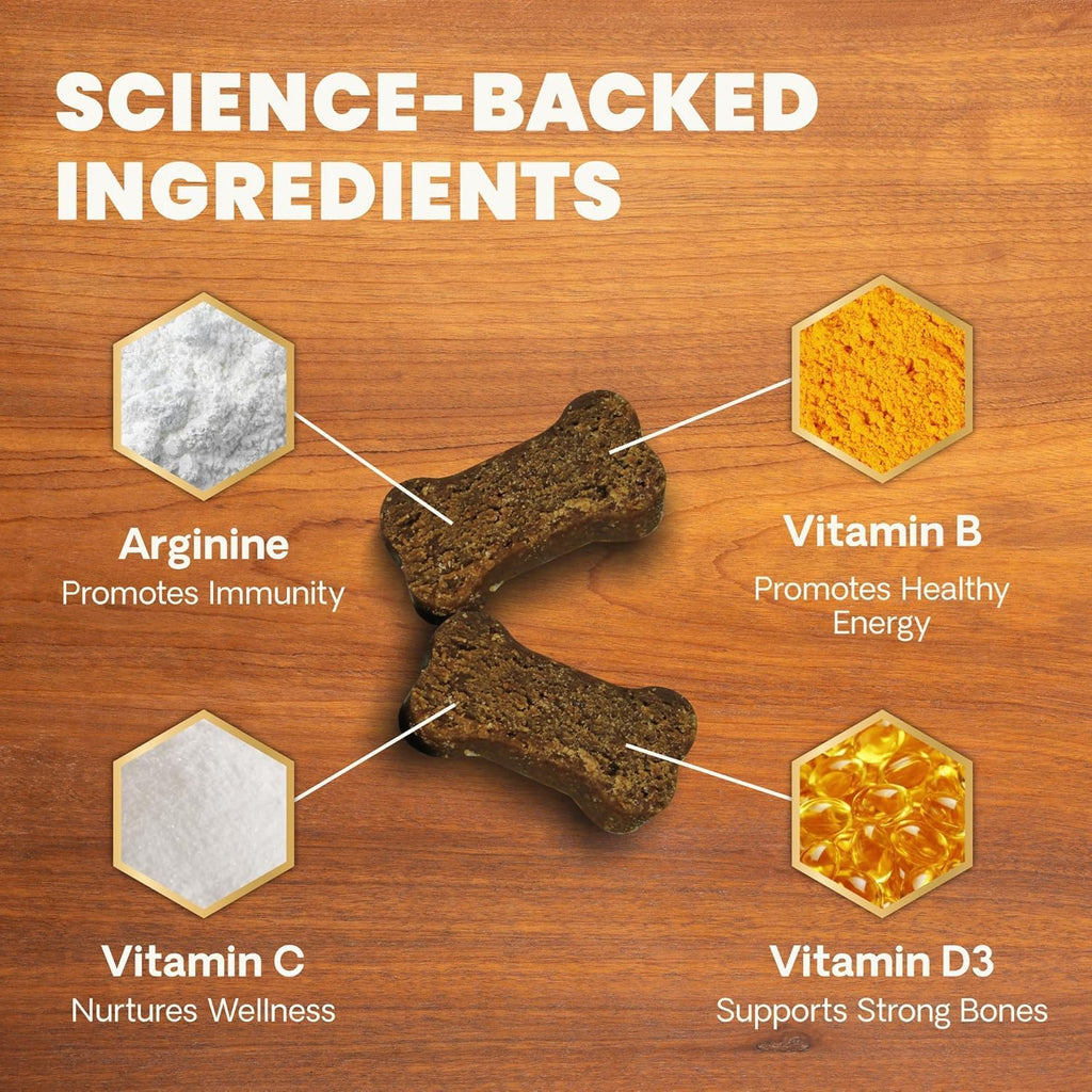 VetriScience Senior 27+ Active Health Chews - Multivitamínico para Perros Mayores - 60 Comprimidos Masticables Sabor Vegetal