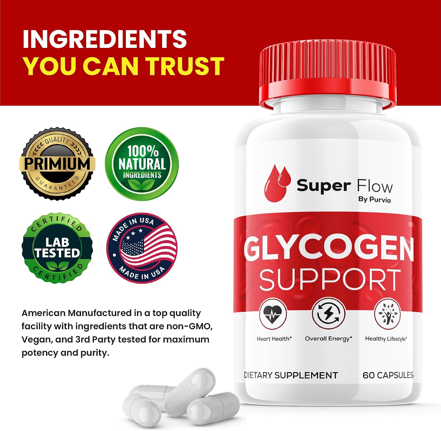 Super Flow Glycogen Optimizer - 3 Paquetes (180 Cápsulas)