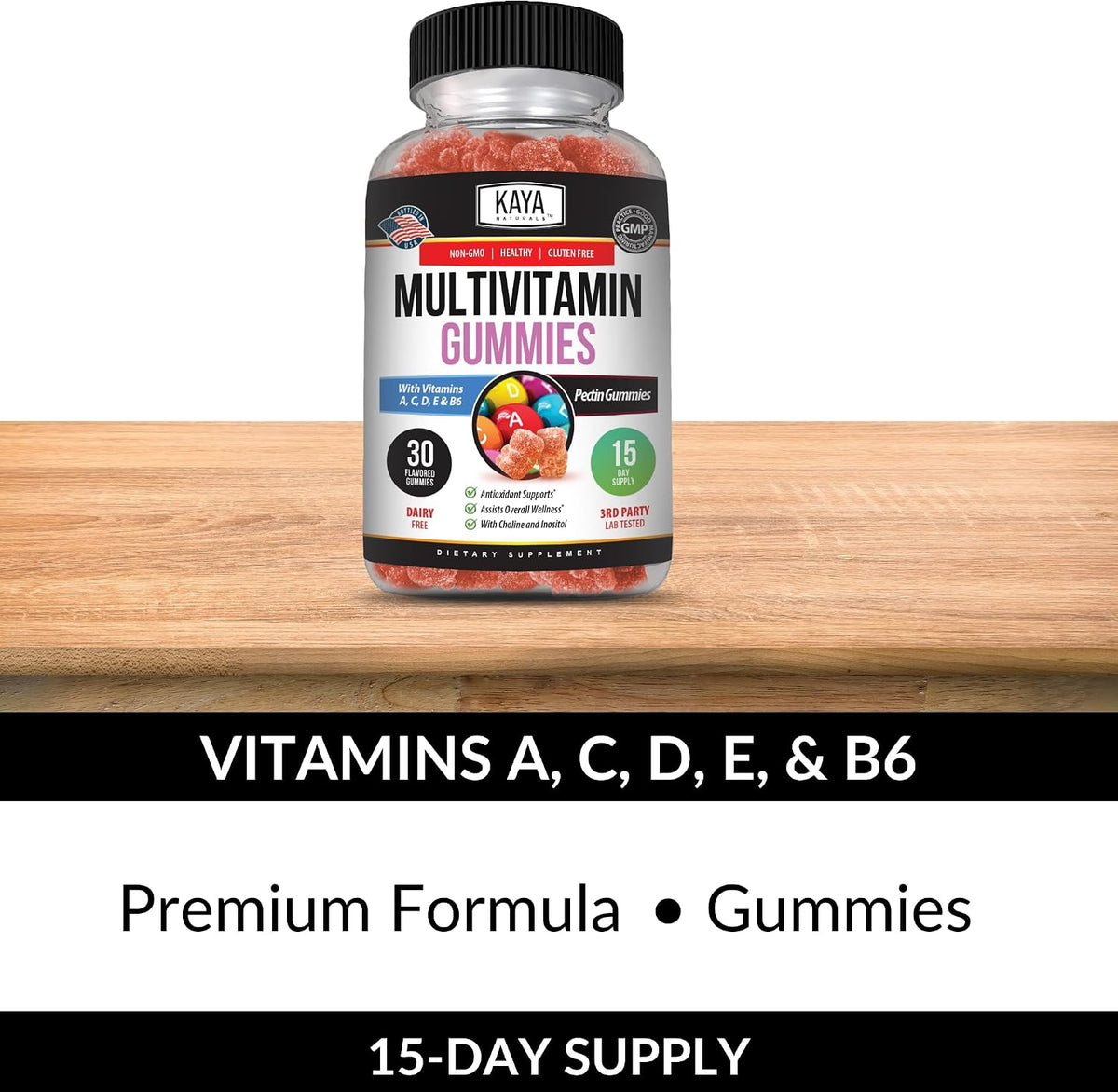 Kaya Naturals Adult Multi Vitamin Gummy - – Visión normal: La vitamina A contribuye al mantenimiento de la visión – Image 5