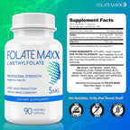 FolateMaxx L-Metilfolato 5mg, 90 Cápsulas – Complemento de Metilfolato Activo