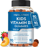 NUELATION Vitamina D3 Gummies para Niños - 1000 IU, 90 dosis