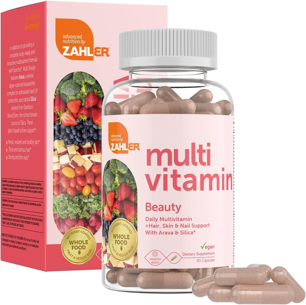Zahler Multivitamínico Beauty – Apoyo para Piel, Cabello y Uñas con Hierro, 60 Cápsulas