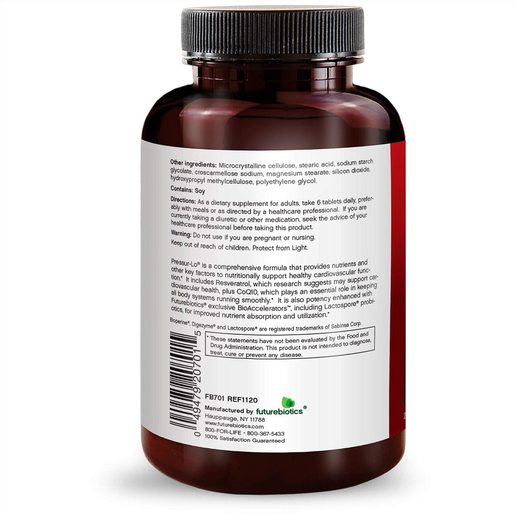 Futurebiotics Pressur-Lo, 270 comprimidos vegetarianos