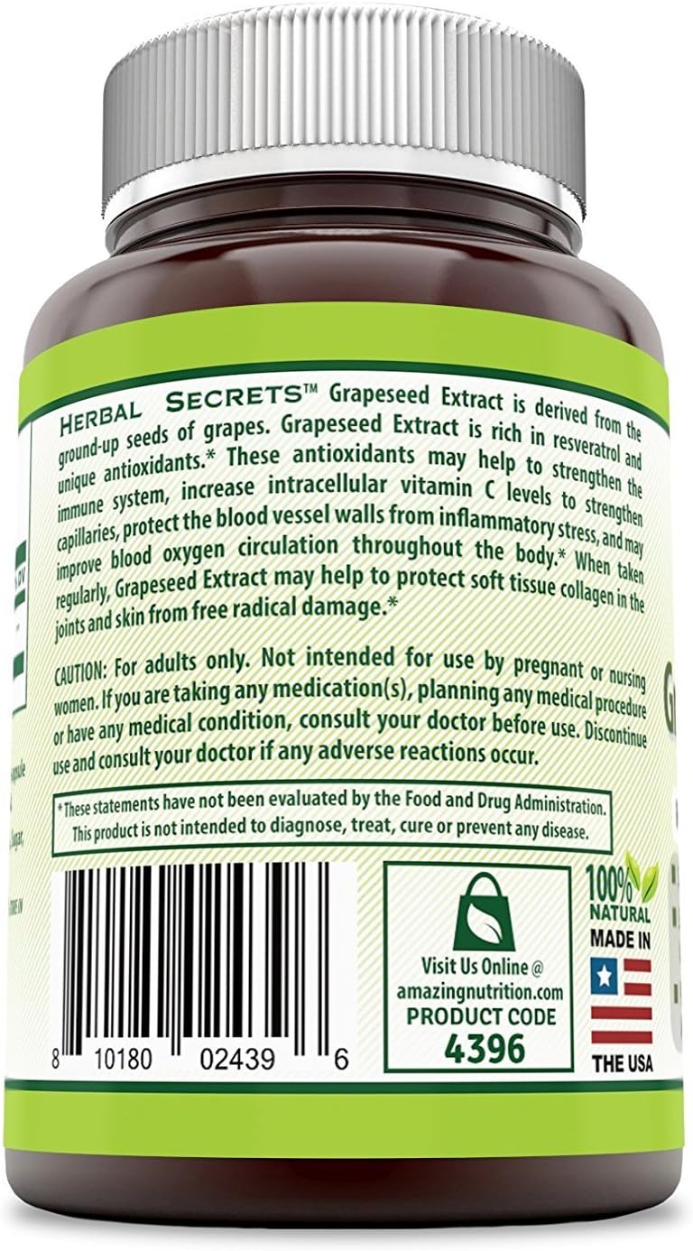 Herbal Secrets Extracto de Semilla de Uva 400 mg - 120 Cápsulas Vegetales (Pack de 2)