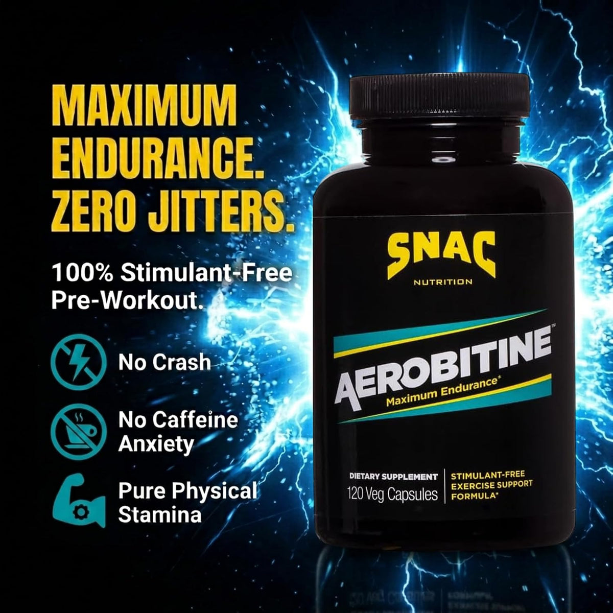 SNAC Aerobitine - Pre-Workout Supplement for Max Endurance, 120 Veggie Caps – Image 2