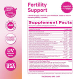 Pink Stork Fertility Support - Suplemento de Fertilidad para Mujeres, 60 Cápsulas
