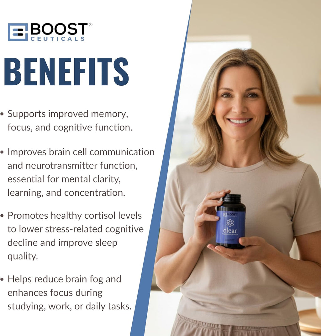 BoostCeuticals Phosphatidylserine 100mg with Ginkgo, DMAE and Gotu Kola - Memory, Stress and Cognitive Focus Support (90 Capsules)