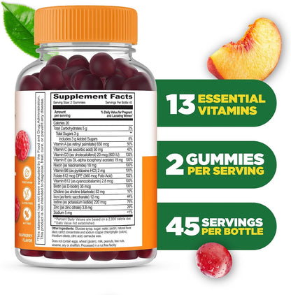 Lifeable Prenatal Multivitamin Gummies - – Hierro: Ayuda a la formación de glóbulos rojos y al transporte de – Image 2