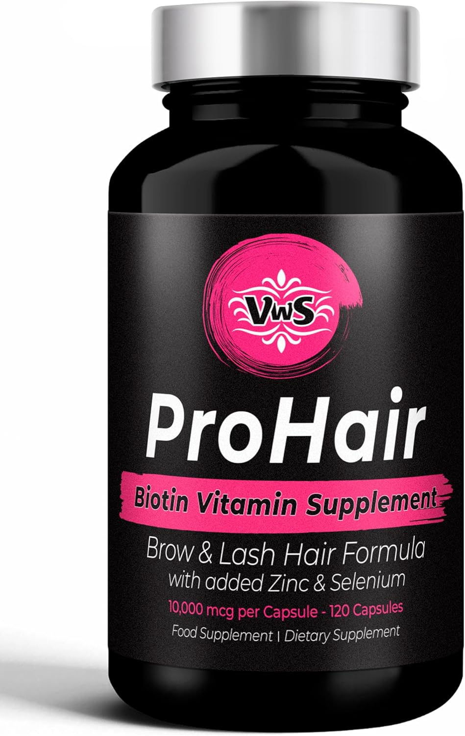 VWS Biotin 10,000 mcg con Zinc y Selenio - 60 Cápsulas Veganas