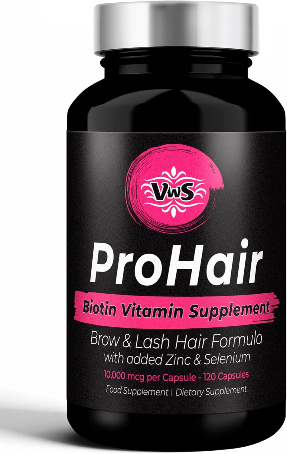 VWS Biotina 10.000 mcg con Zinc y Selenio, 120 Cápsulas Veganas