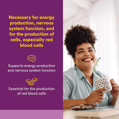 Natural Factors Vitamina B12 Cianocobalamina – Formación de glóbulos rojos: Apoya la producción de células, – Image 2