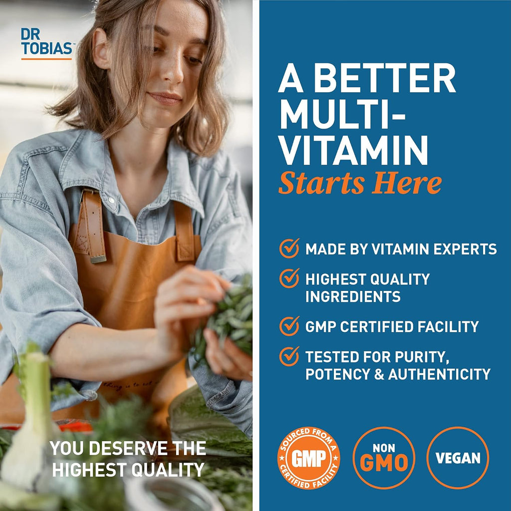 Dr. Tobias Multivitamínico para Adultos - Hombres y Mujeres - 90 Comprimidos Veganos