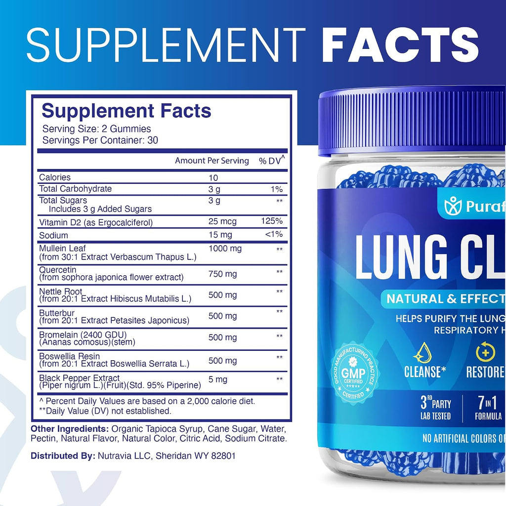 Purafina Lung Cleanse Gummies 7 en 1 - 60 Gominolas
