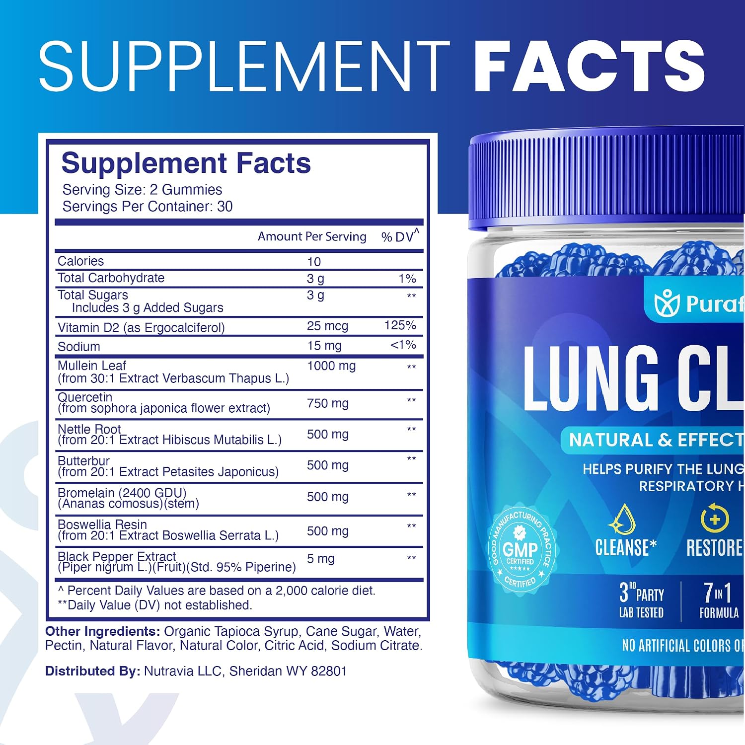 Purafina Lung Cleanse Gummies 7 en 1 - 60 Gominolas