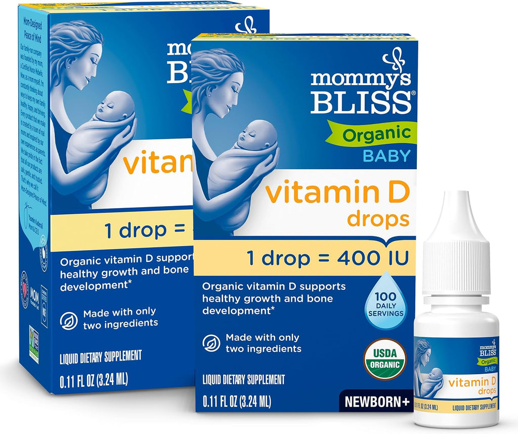 Mommy's Bliss Gotas Orgánicas de Vitamina D para Bebés, 400 UI, 90 gotas