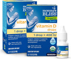 Mommy's Bliss Gotas Orgánicas de Vitamina D3 para Bebés – 400 UI, 0.11 fl oz, Pack de 2