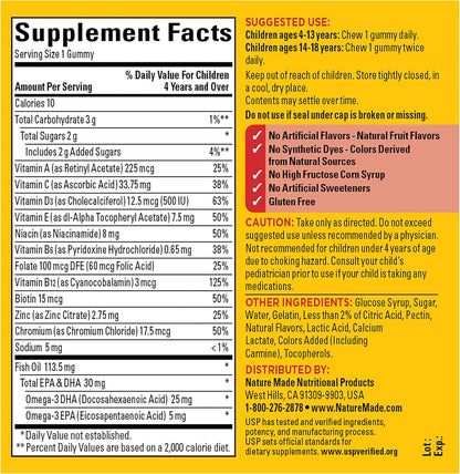 Nature Made Kids First Multivitamin con Omega-3, Gomitas Multivitamínicas para Niños, 70 Gomitas – Image 7