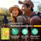 Vitamina D3 K2 Orgánica en Gotas con Aceite MCT y Omega 3 - 5000 UI - 2 Pack