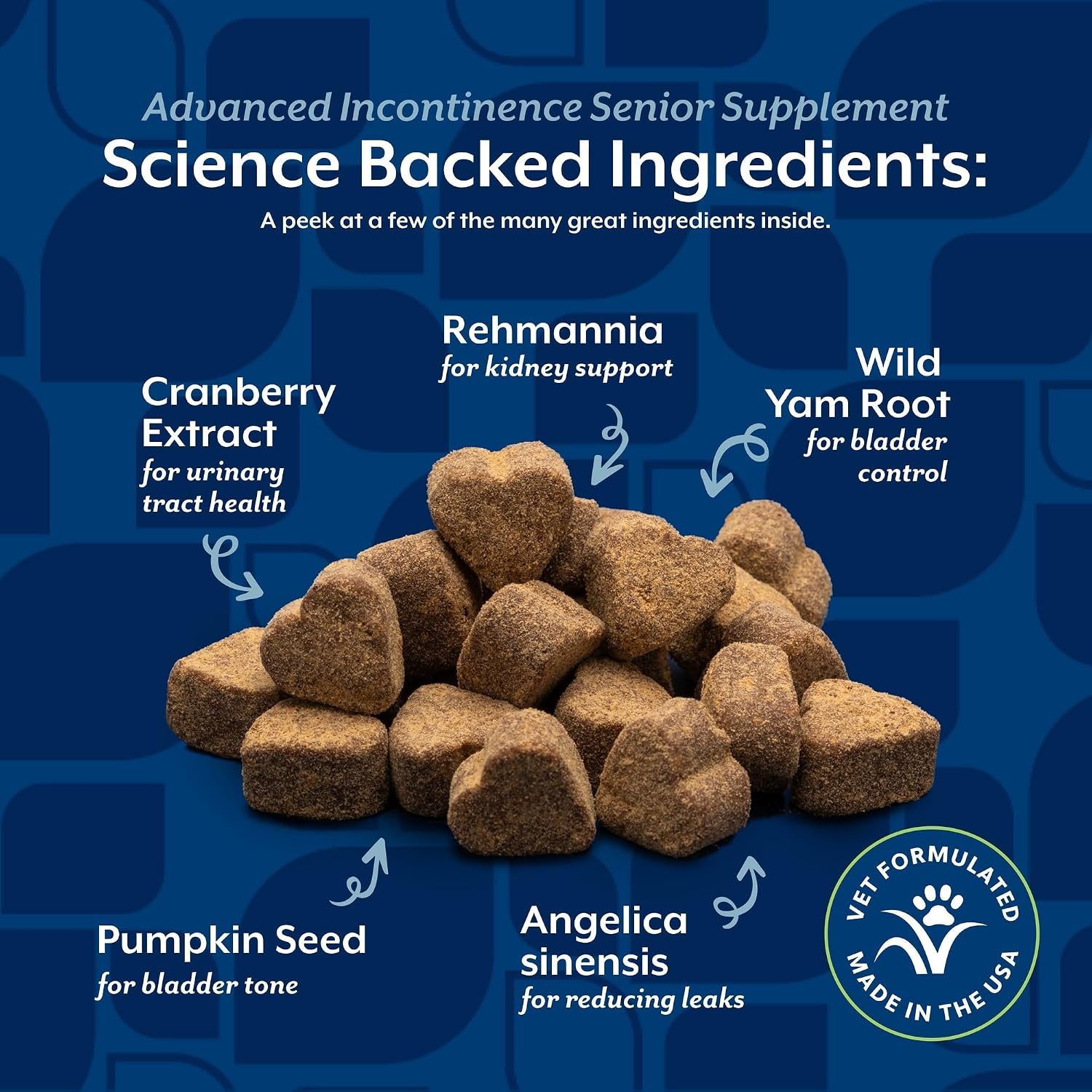 NaturVet Senior Advanced Incontinence - Suplemento para Perros - 60 Masticables Blandos