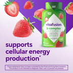 Vitafusion Complejo B Gummies – 60 Gomitas para Adultos con Vitamina C, Sabor Fresa