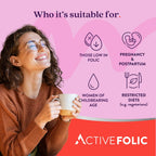 Active Folic Acid Supplement - Ácido Fólico Activo 400mcg, L-Metilfolato (Quatrefolic), 60 Cápsulas