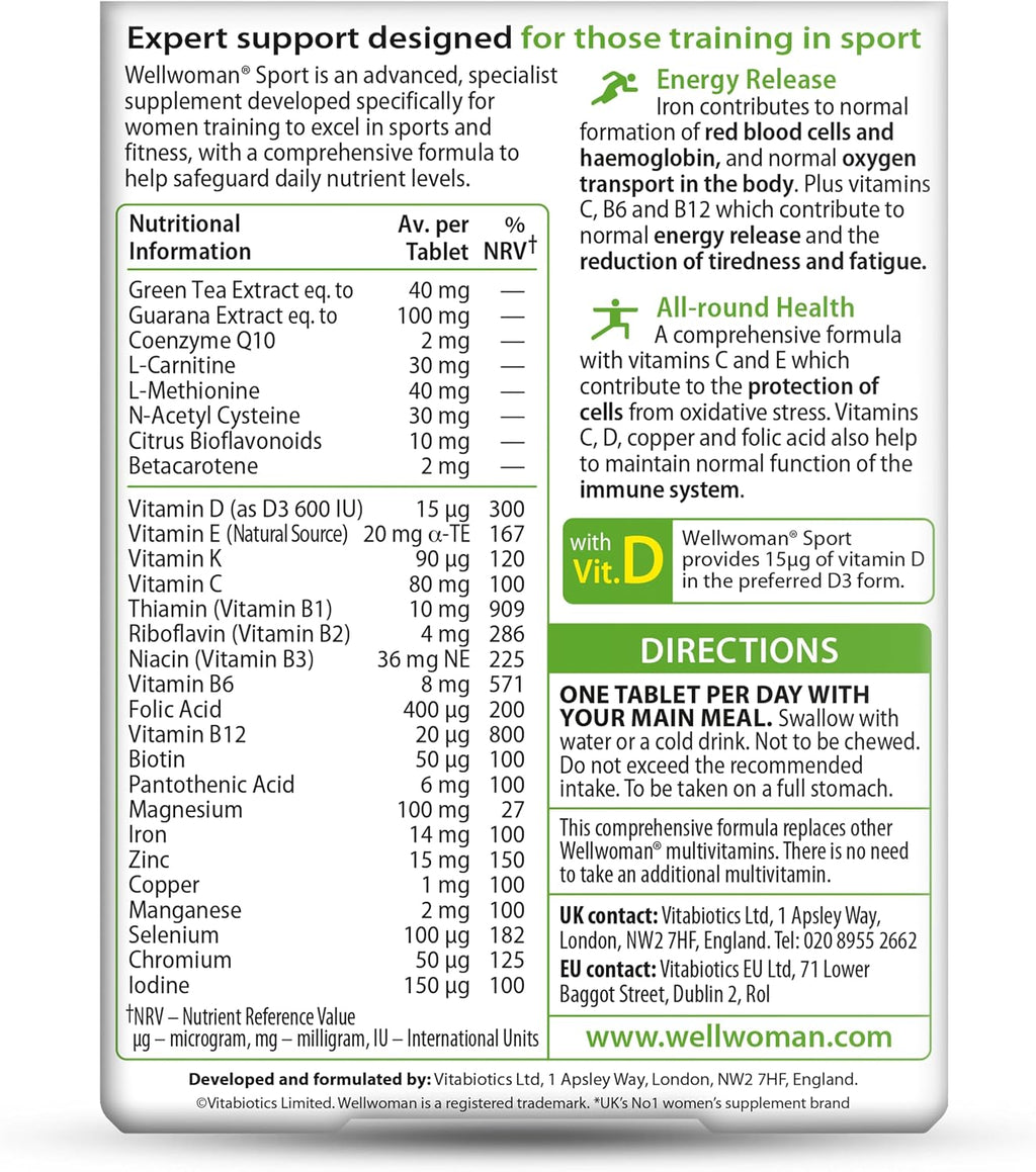 Vitabiotics Wellwoman Sport & Fitness - 30 Comprimidos