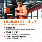 Suplemento de Boro con Tongkat Ali para Hombres - con Vitamina D3 y Zinc Picolinato 30mg - 60 Cápsulas