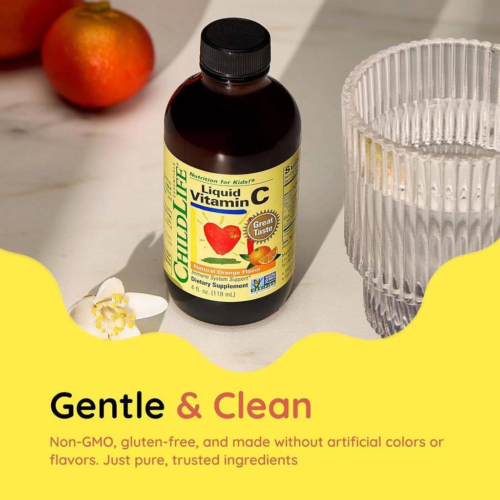 CHILDLIFE ESSENTIALS Vitamina C líquida para niños - Sabor naranja natural - 118 ml