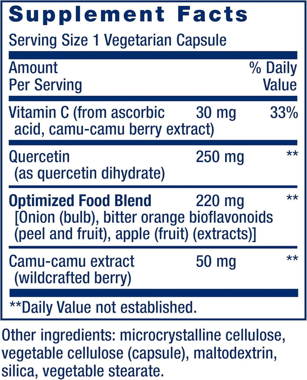 Life Extension Optimized Quercetin 250 mg - 60 Cápsulas Vegetarianas