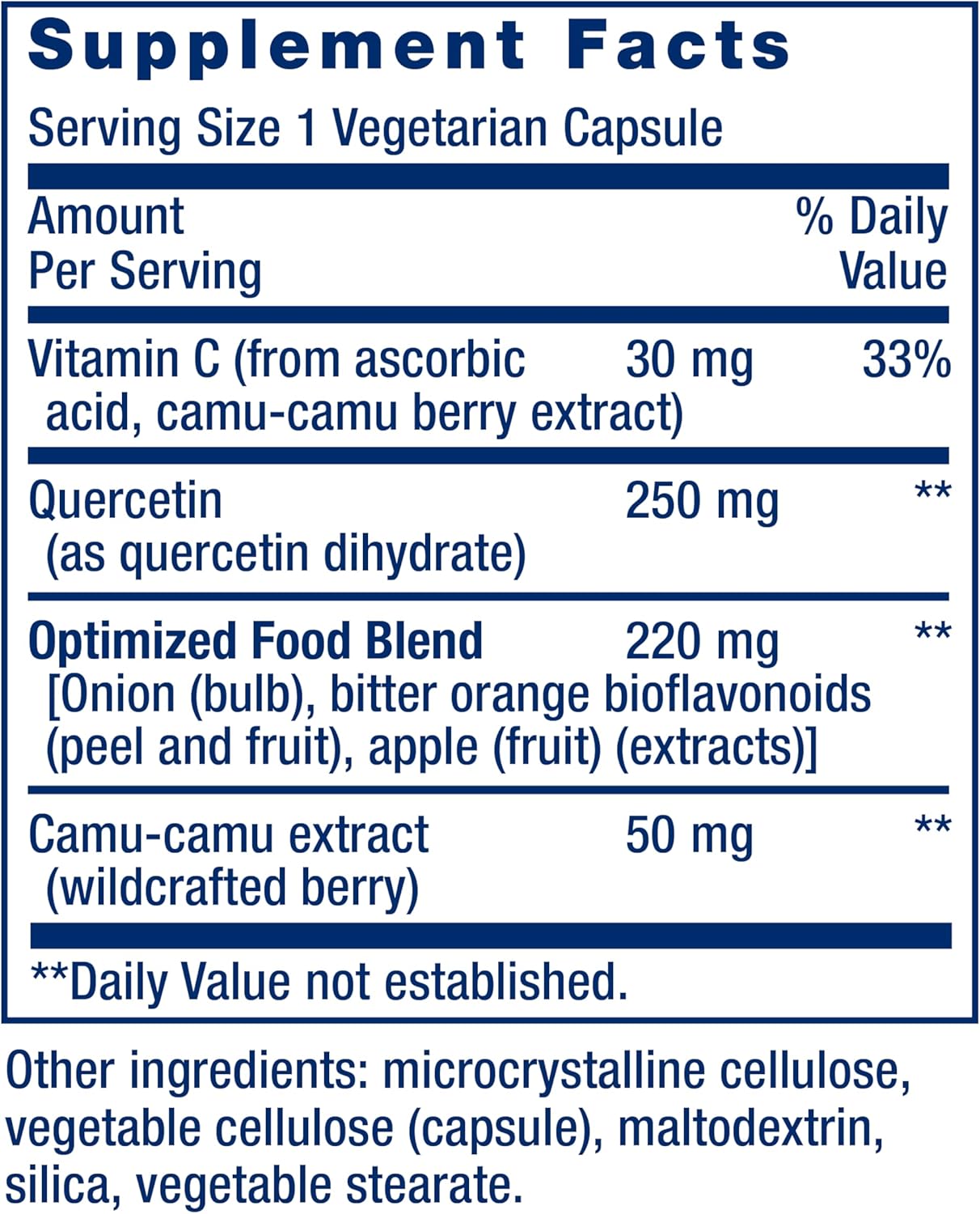 Life Extension Optimized Quercetin 250 mg - 60 Cápsulas Vegetarianas