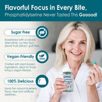 Nextdia Gominolas de Fosfatidilserina - Suplemento Nootrópico con Bacopa Monnieri, Omega 3, Huperzina A, Metil B12 y B6 - Sin Azúcar, 60 Gominolas