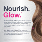 NeoCell Biotin 10000mcg Comprimidos de Disolución Rápida | 180 Comprimidos | Sabor a Bayas | Suplemento para Cabello, Piel y Uñas
