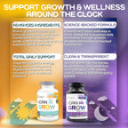 I Can Grow NightTime Vitaminas para Niños - Multivitamínico con Glicinato de Magnesio para el Sueño