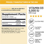 NatureWise Vitamina D3 5000 UI (125 mcg) con Aceite de Oliva Virgen Extra Orgánico - 360 Cápsulas Blandas