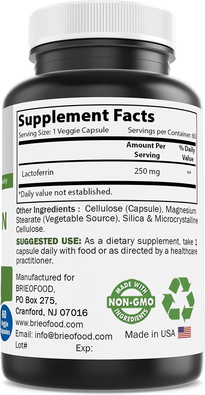Brieofood Lactoferrina 250 mg - 60 Cápsulas Vegetales