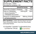 Neurobiologix Methylation Complete, Complejo B Metilado con Metilfolato, Vitamina B12 y B6, 120 Tabletas Masticables