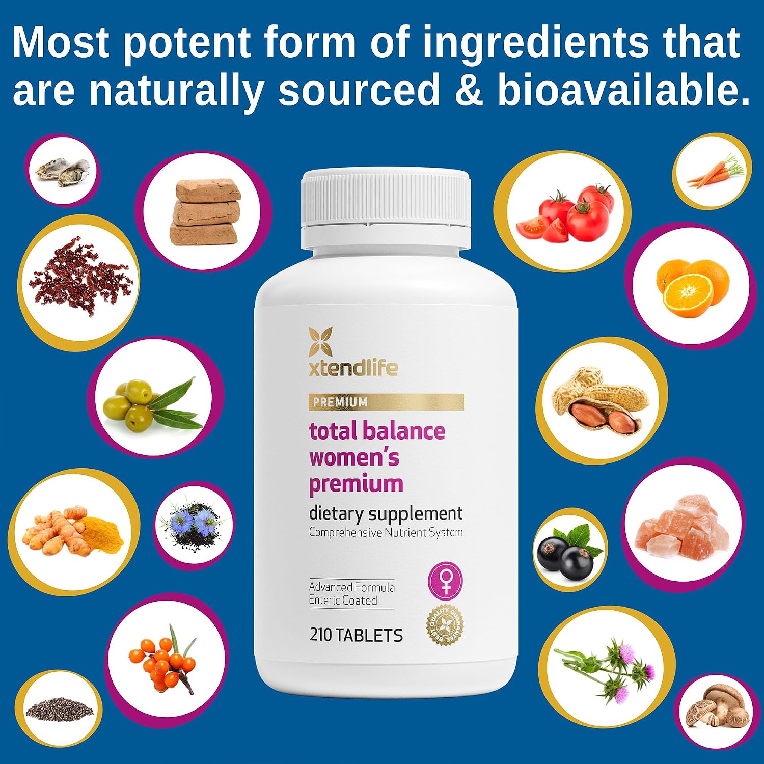 Xtendlife Total Balance Women's Premium Extra Strength Multivitamin & Mineral - 90+ Nutrientes para la Salud Femenina - 30 Días