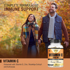 Happi Mi Nutrition Vitamina C 2000 mg con Zinc y Vitamina D3 - 120 Cápsulas Veganas