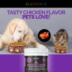 Milk Thistle for Dogs & Cats. Suplemento Hepático con Pollo Real. Desintoxicación de Hígado y Riñones. Frasco Grande de 85 gramos.