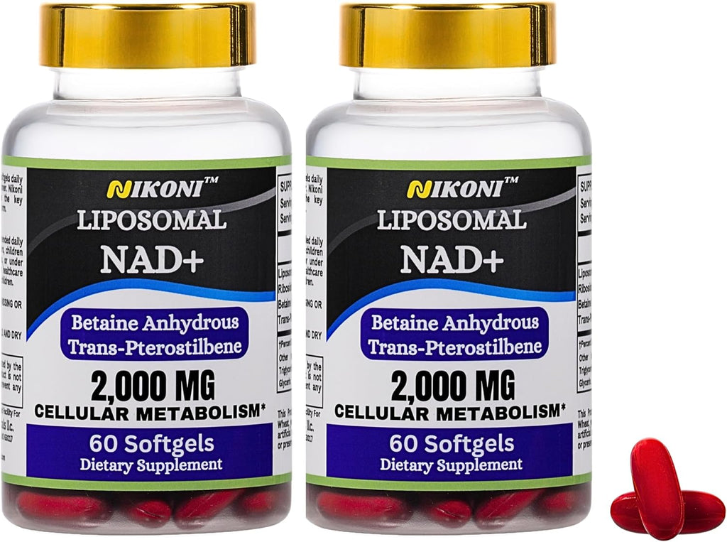 Nikoni Liposomal NAD+ 2000 mg con TMG y Pterostilbeno - 60 Cápsulas Blandas