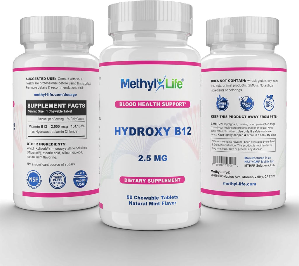 Methyl-Life® Hidroxi B12 Comprimidos Sublinguales – 90 Unidades