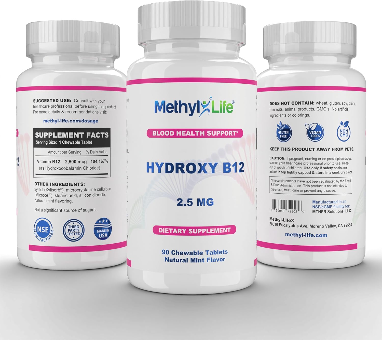Methyl-Life® Hidroxi B12 Comprimidos Sublinguales – 90 Unidades