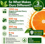 Vitamina C Natural de Acerola y Camu Camu en Polvo con Bioflavonoides - 90 Dosis