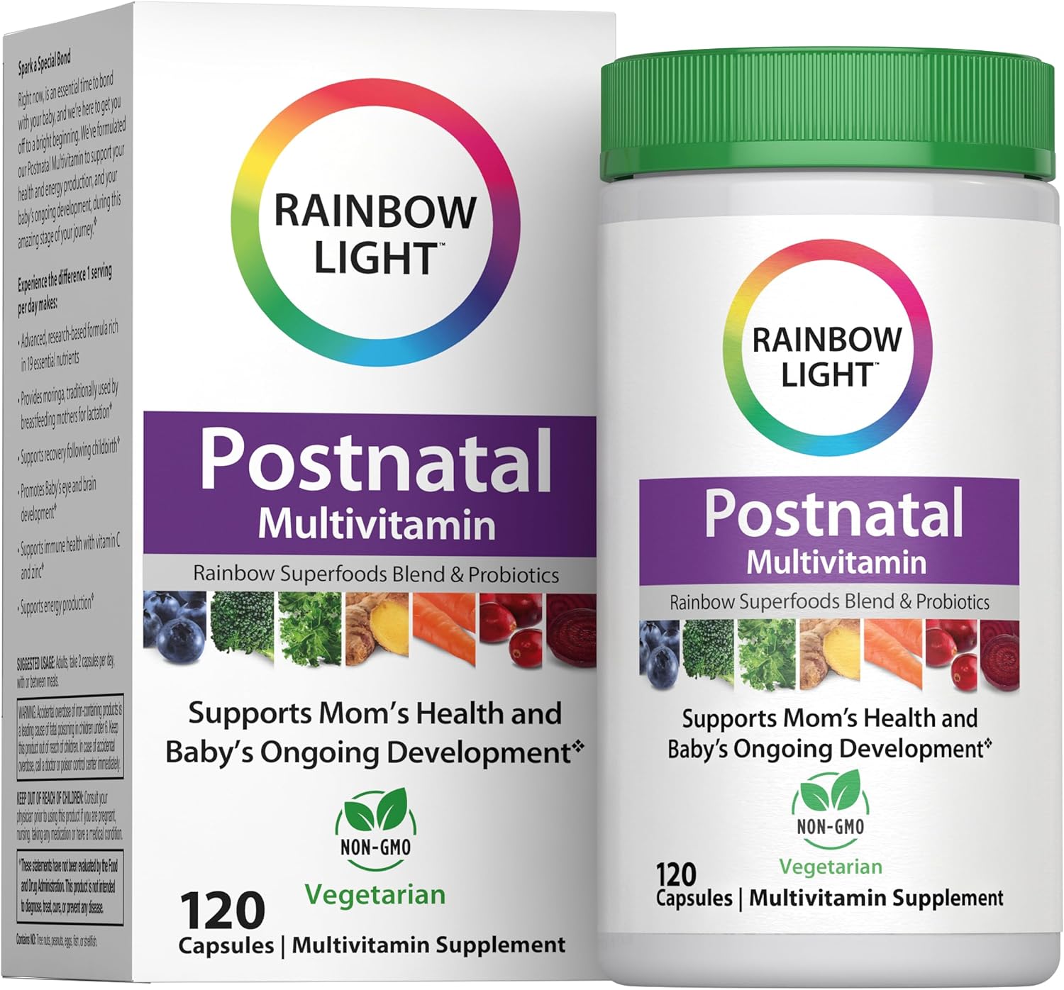 Rainbow Light Multivitamínico Postnatal para Mujeres, 120 Cápsulas